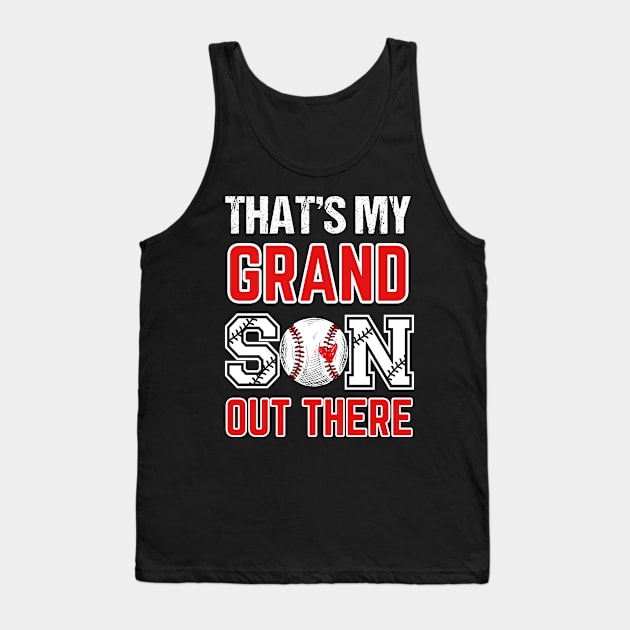 Funny Baseball Player & Fan T-Shirt  Women's Baseball Grandma That's My Grandsons Out There Tank Top by Emouran